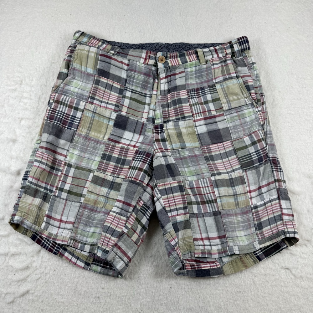 Orvis Shorts Mens Size 34 Multicolor Plaid Patchwork Cotton 9 Inseam Casual